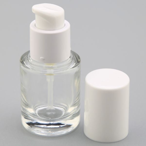 15ml Round Glass Bottle with Dip Tube Pump DP125